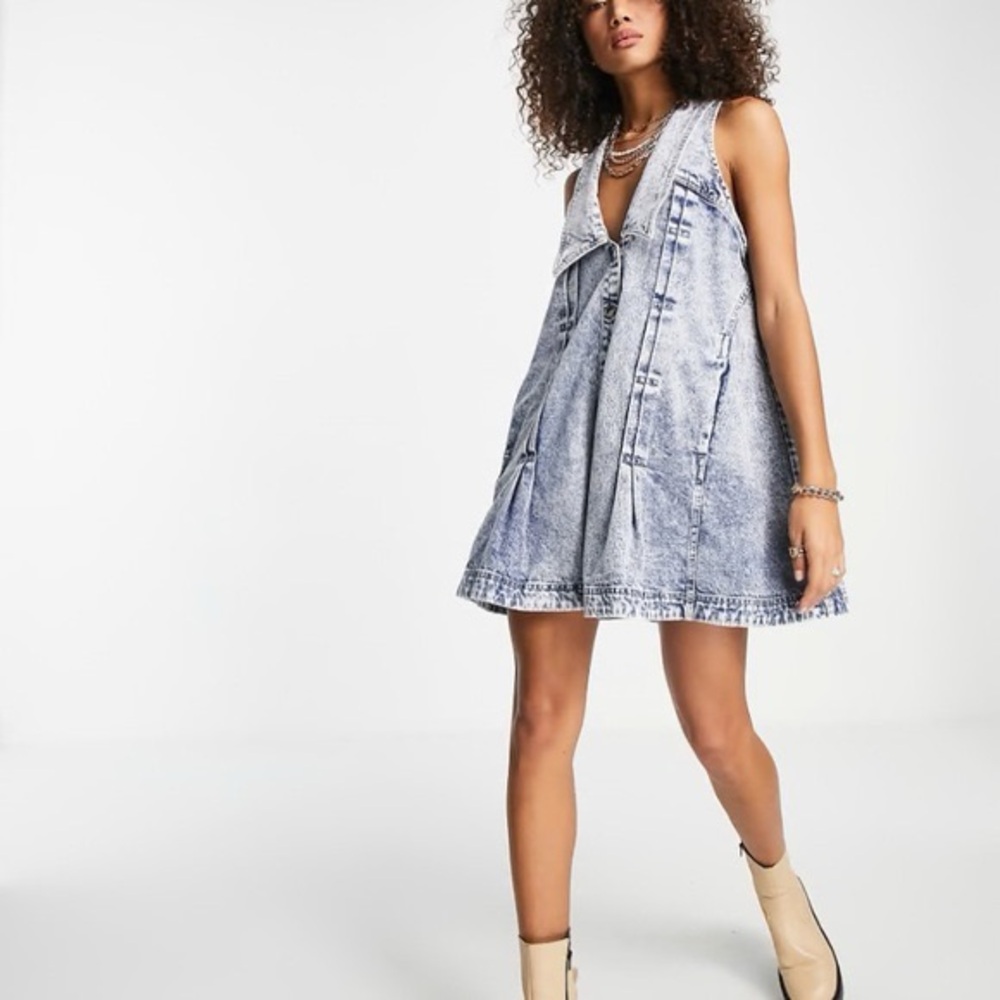 NWT Free People Katie denim dress - size XS